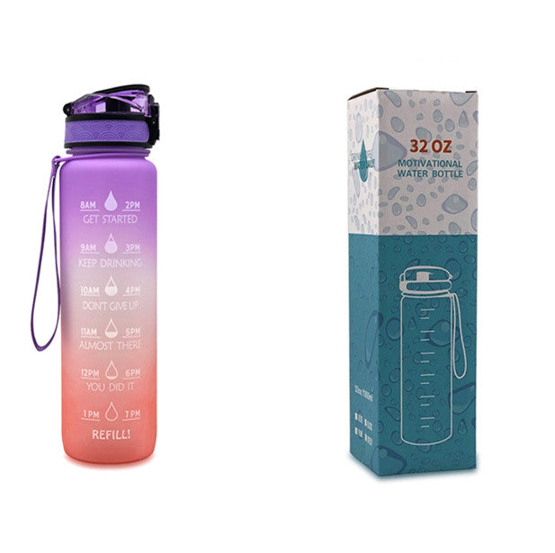 HydroTime Motivational 1L Water Bottle - NUWELLTH