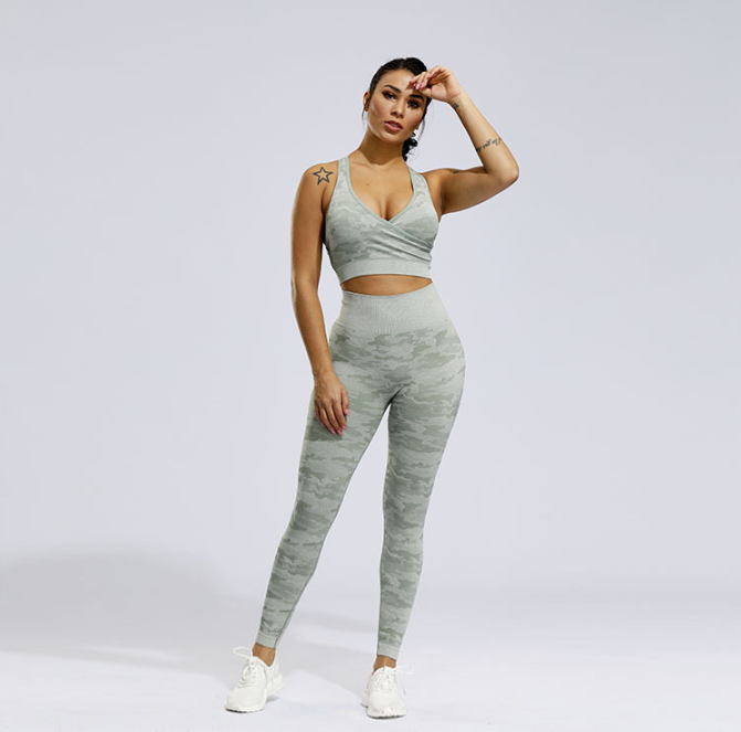 Shark High Waist Camo Compression Tights Set - NUWELLTH