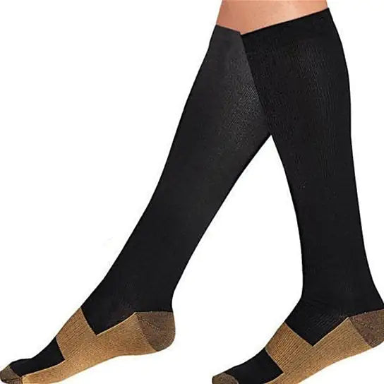Breathable copper compression socks for pain relief, swelling & fatigue – 3-pack or 6-pack.