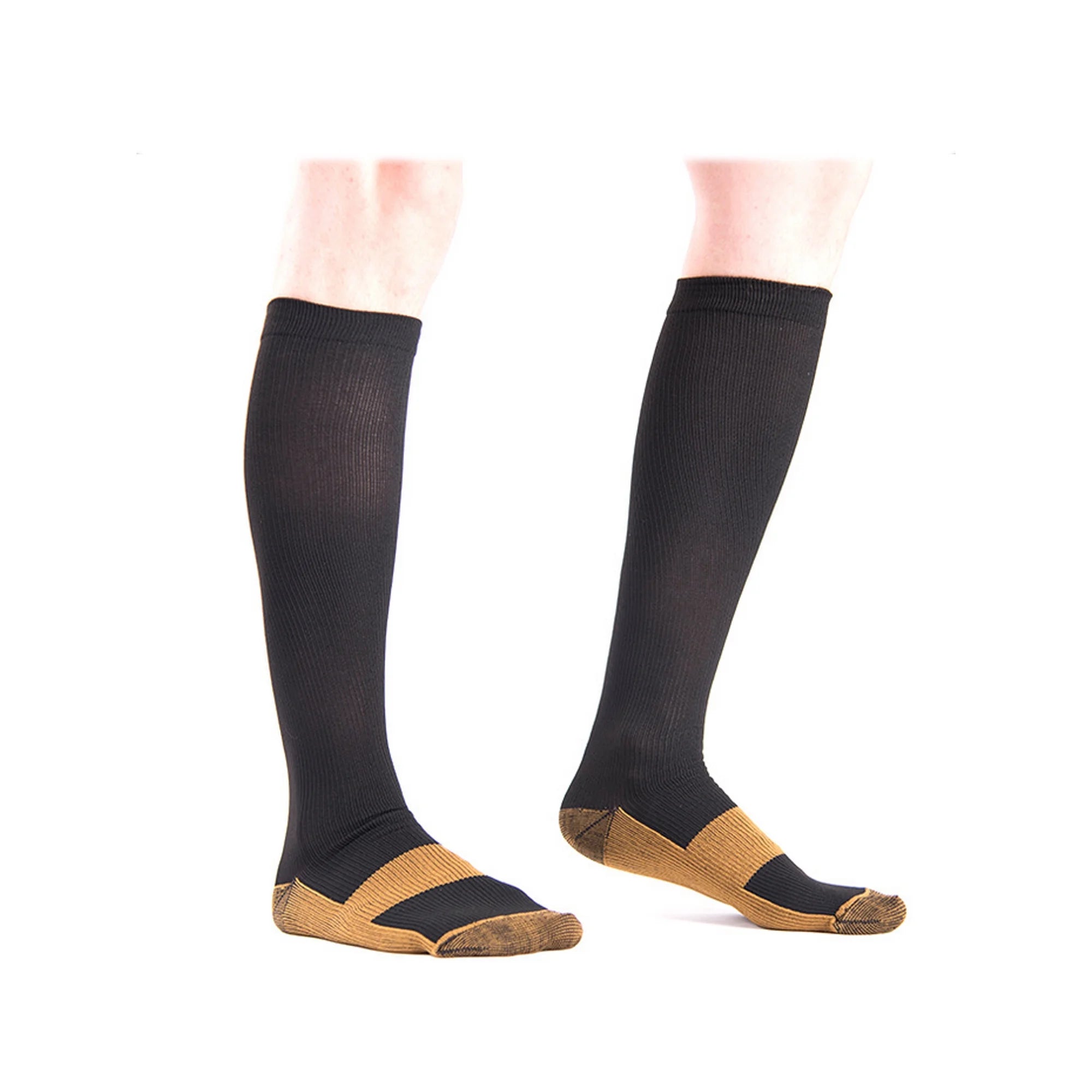 Breathable copper compression socks for pain relief, swelling & fatigue – 3-pack or 6-pack.