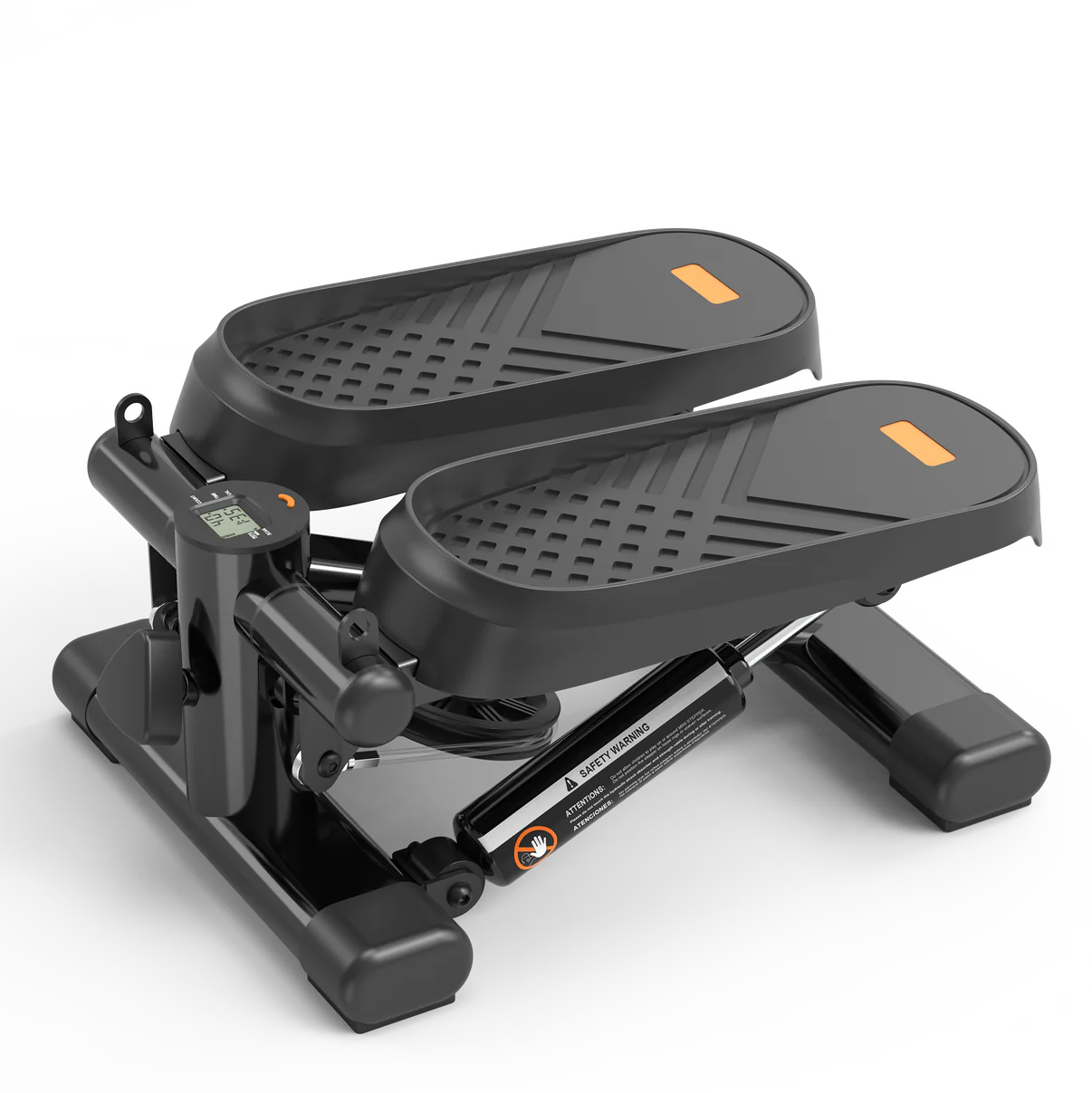 Compact mini stepper with LCD monitor & resistance bands for home workouts