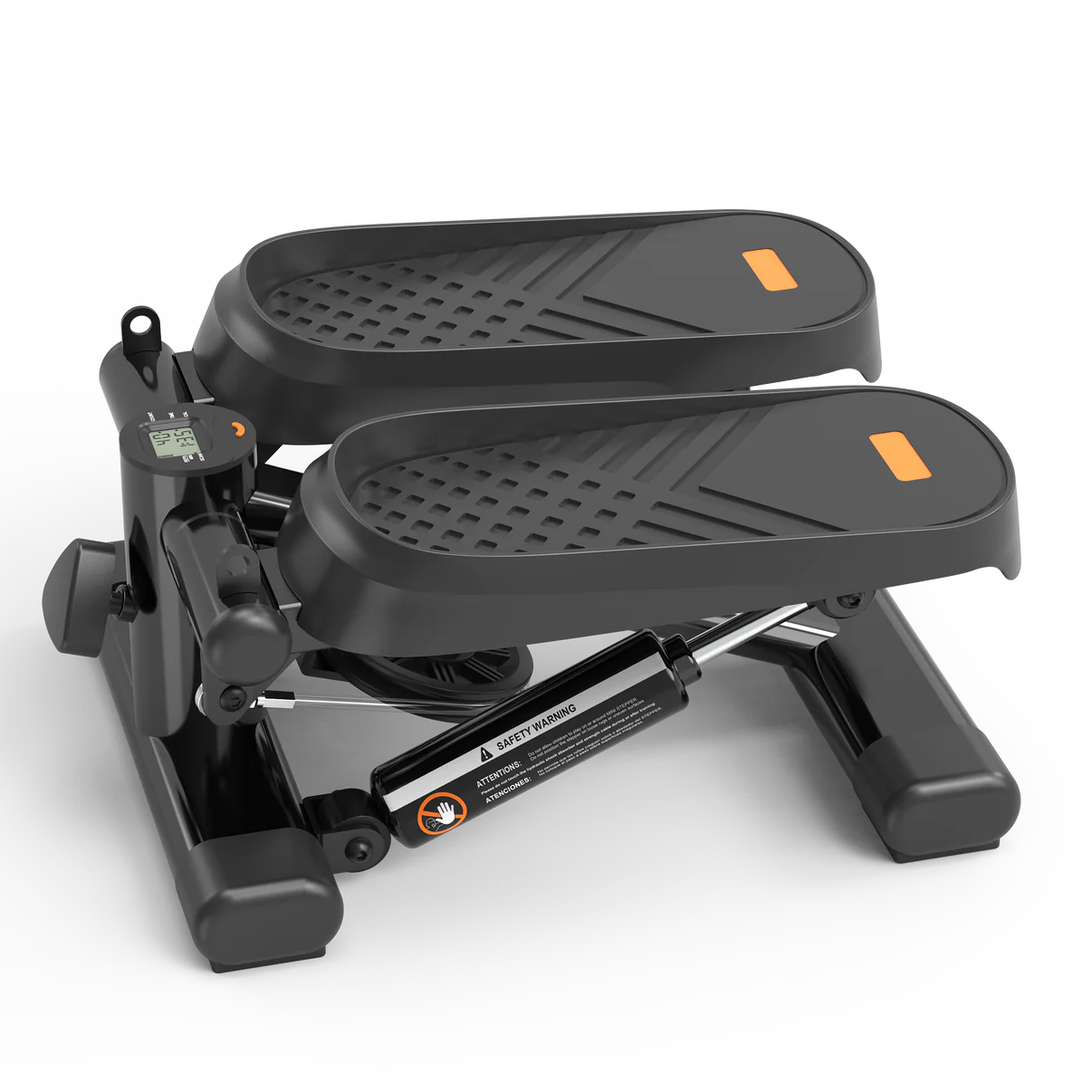 Compact mini stepper with LCD monitor & resistance bands for home workouts