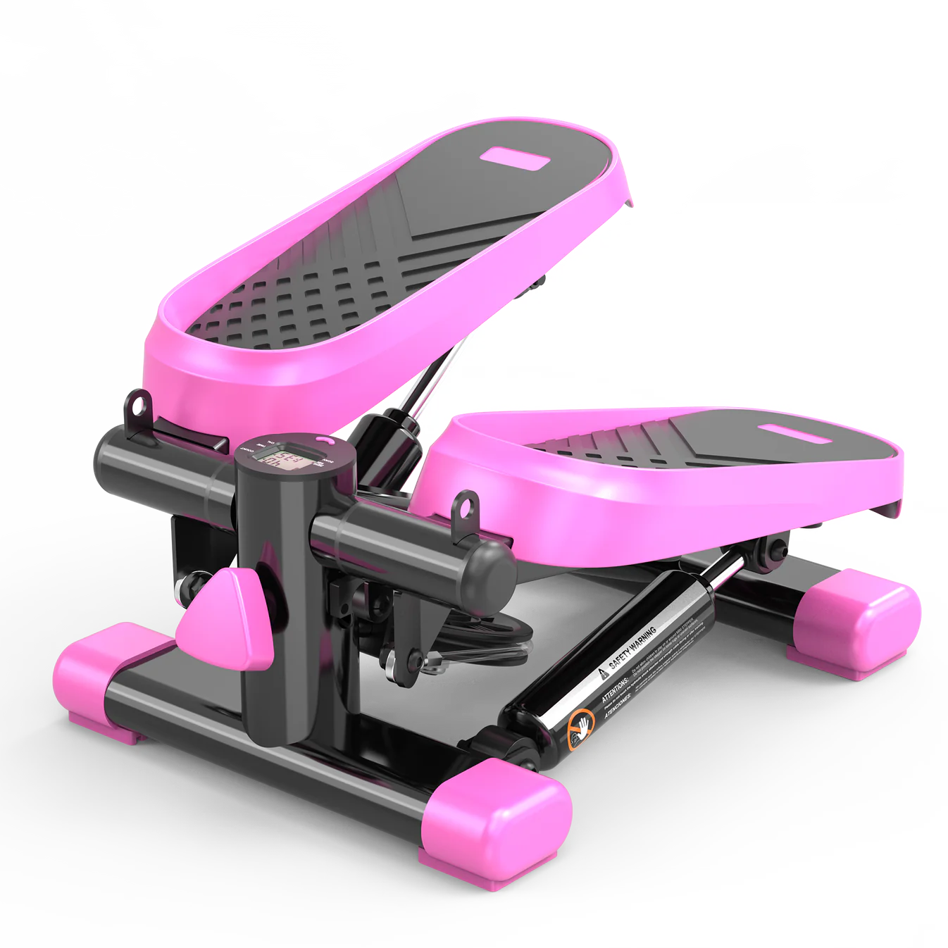 Compact mini stepper with LCD monitor & resistance bands for home workouts