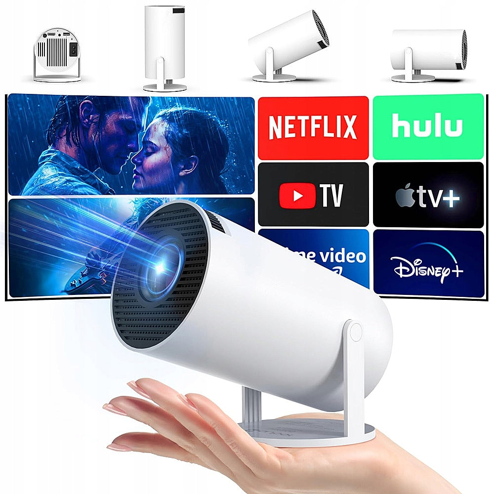 Smart Portable Projector with Auto Correction & 180° Rotation