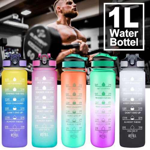 HydroTime Motivational 1L Water Bottle - NUWELLTH