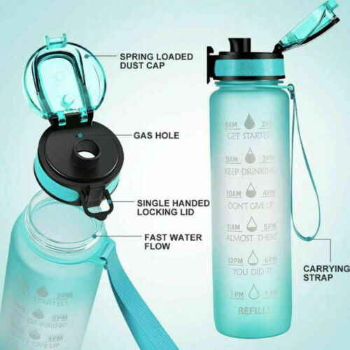 HydroTime Motivational 1L Water Bottle - NUWELLTH
