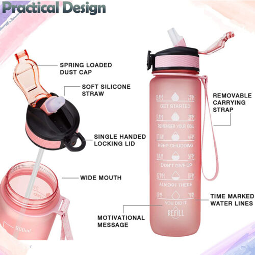 HydroTime Motivational 1L Water Bottle - NUWELLTH