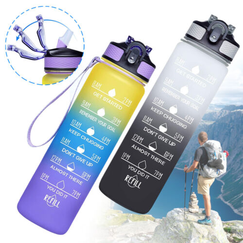 HydroTime Motivational 1L Water Bottle - NUWELLTH