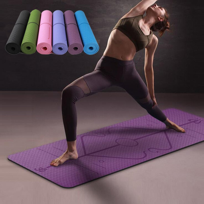 GripFlow Yoga Mat With Position Lines