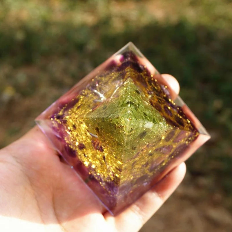 Natural Tiger Eye Orgonite Pyramid