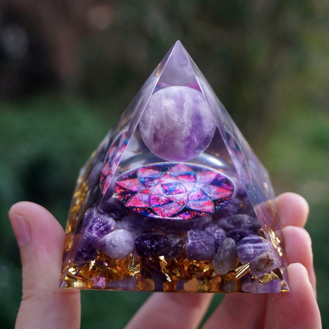 Natural Tiger Eye Orgonite Pyramid