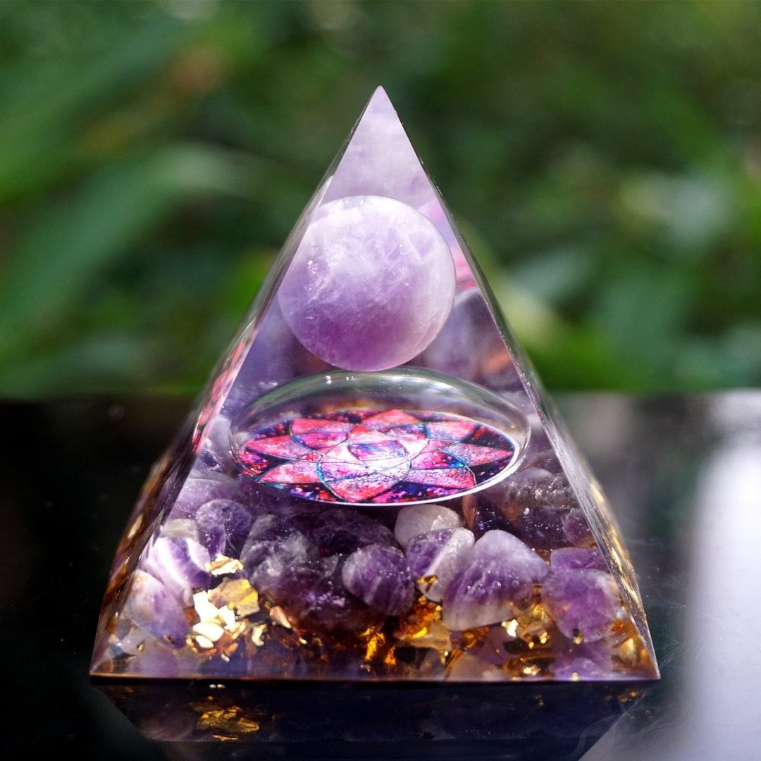 Natural Tiger Eye Orgonite Pyramid - NUWELLTH