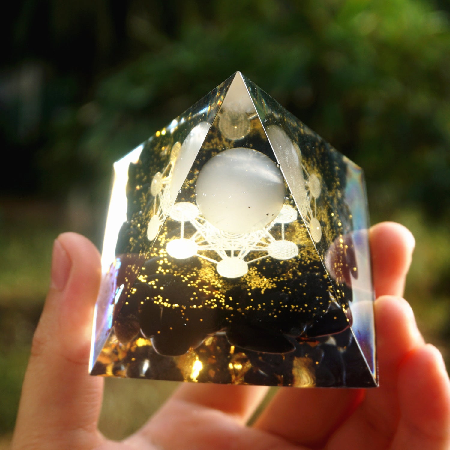 Natural Tiger Eye Orgonite Pyramid