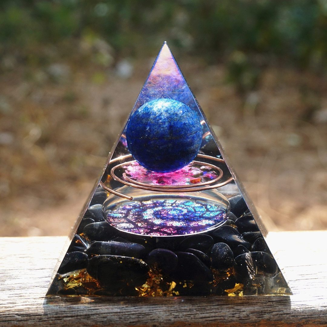 Natural Tiger Eye Orgonite Pyramid - NUWELLTH