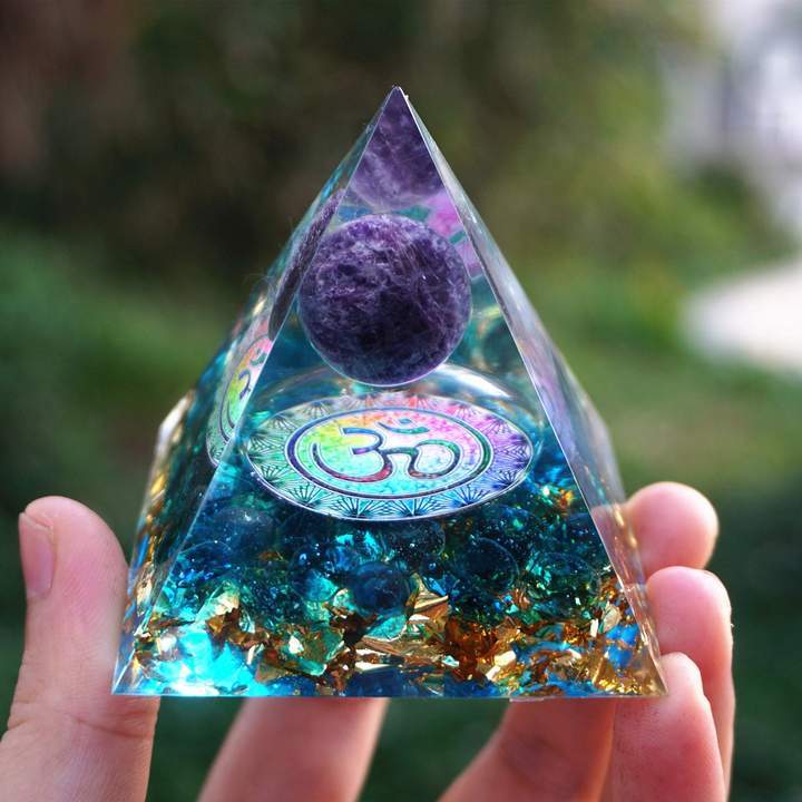 Natural Tiger Eye Orgonite Pyramid