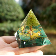 Natural Tiger Eye Orgonite Pyramid - NUWELLTH