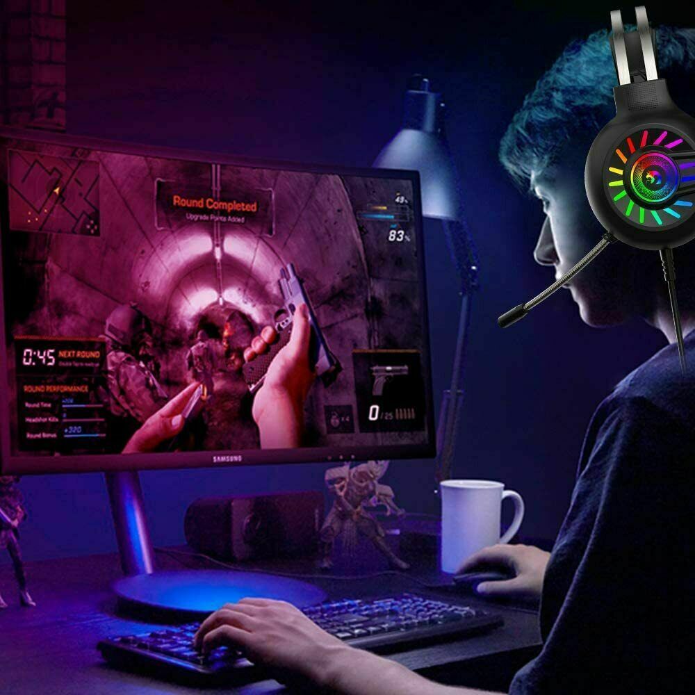 Colorful Led Gaming Headset With Mic - NUWELLTH