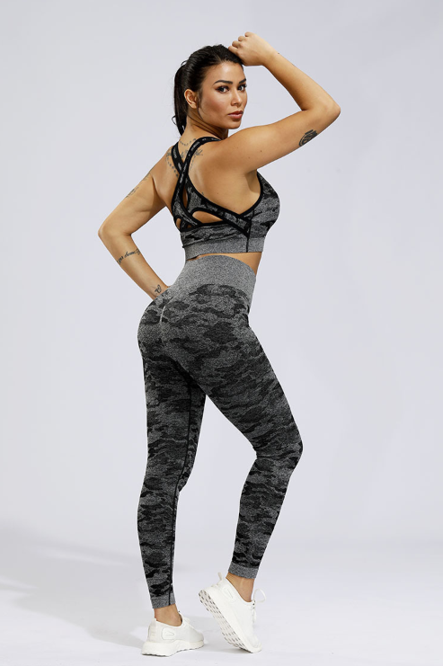 Shark High Waist Camo Compression Tights Set