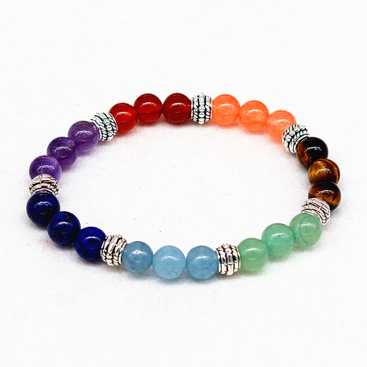 Seven Chakra Natural Stone Reiki Healing Bracelet