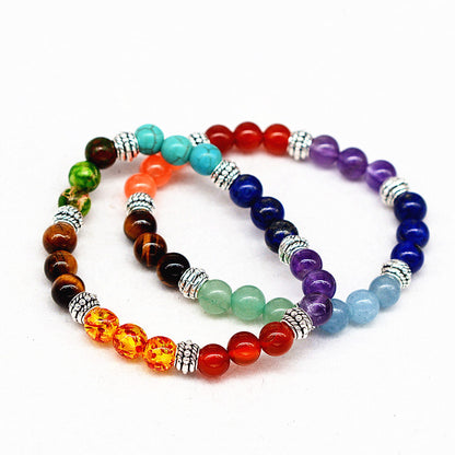 Seven Chakra Natural Stone Reiki Healing Bracelet