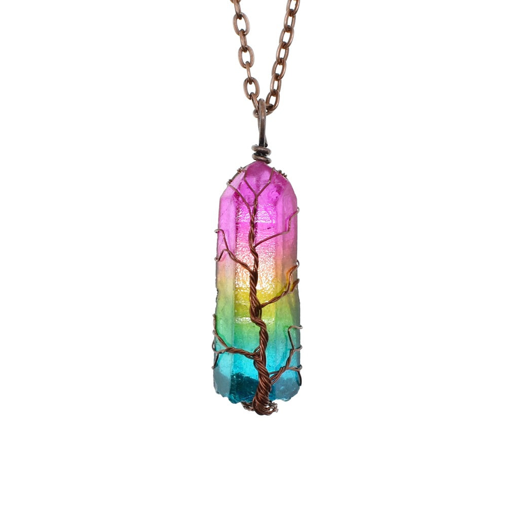 The Majestic Tree Of Life Stone Crystal Pendant