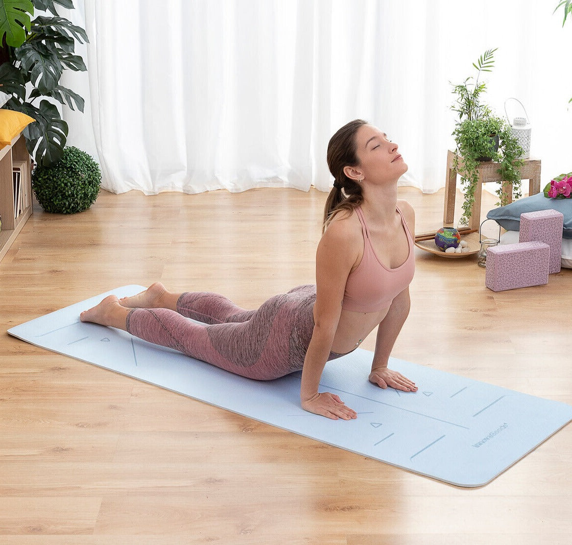 GripFlow Yoga Mat With Position Lines