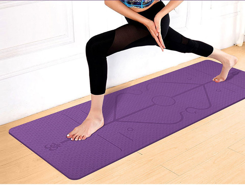 GripFlow Yoga Mat With Position Lines