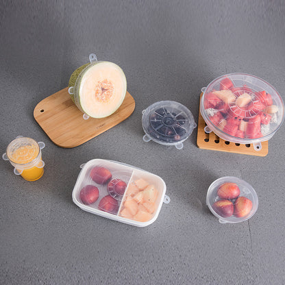 6-Piece Stretchy Silicone Lids For Food Preservation