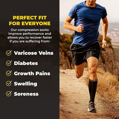 Breathable copper compression socks for pain relief, swelling &amp; fatigue – 3-pack or 6-pack.