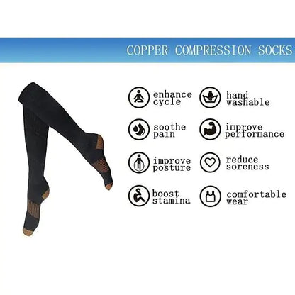 Breathable copper compression socks for pain relief, swelling &amp; fatigue – 3-pack or 6-pack.