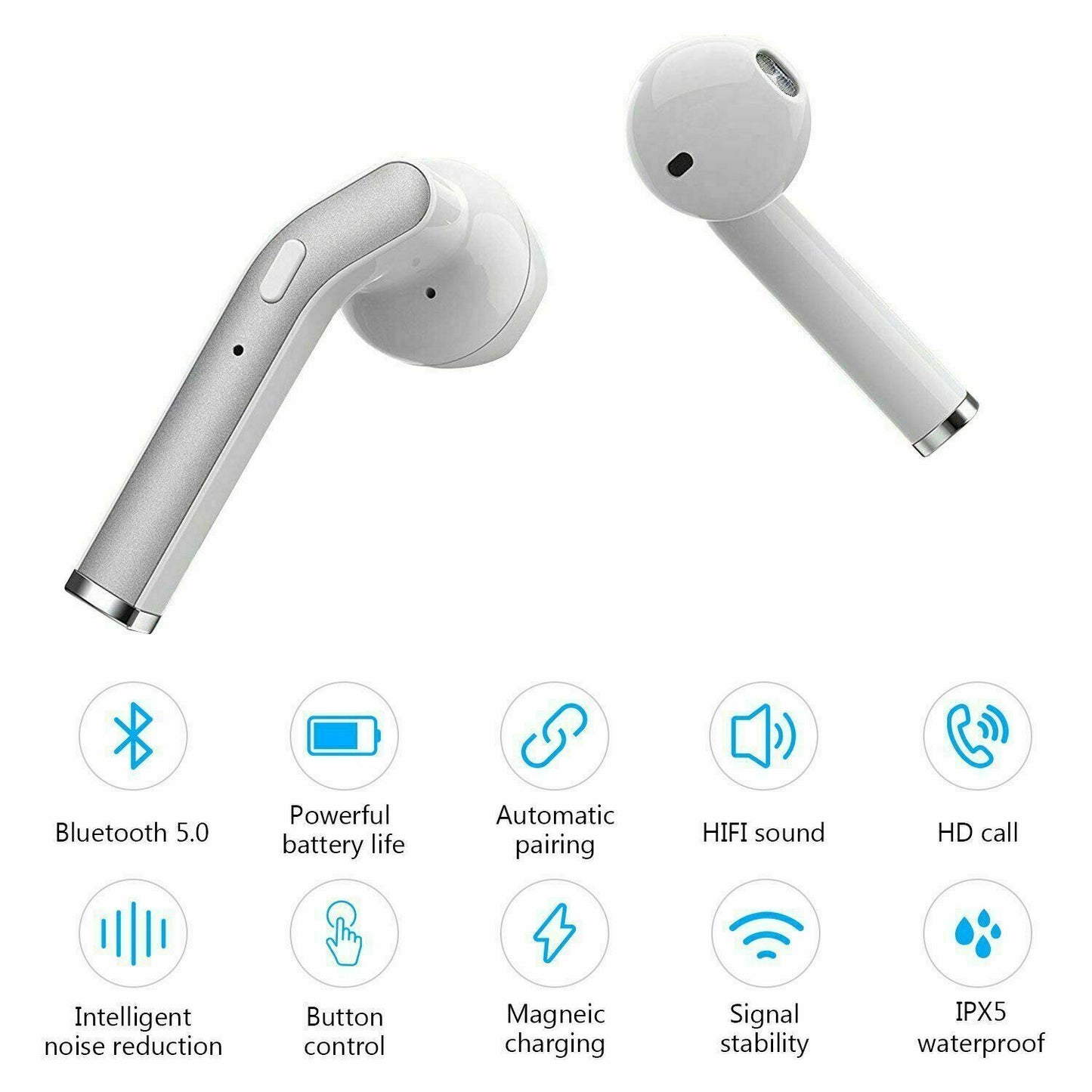 Immersive Noise-Cancelling Waterproof Bluetooth 5.0 Earbuds