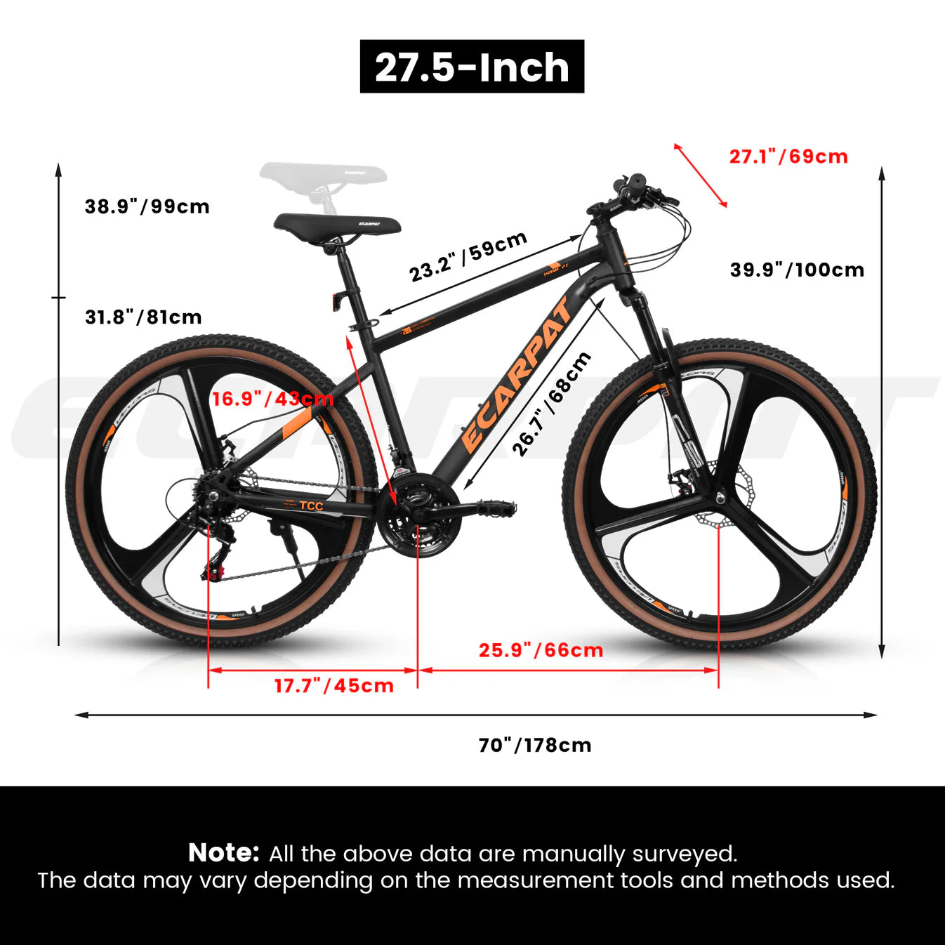 A27301M Ecarpat Mountain Carbon Steel Bike All Terrain