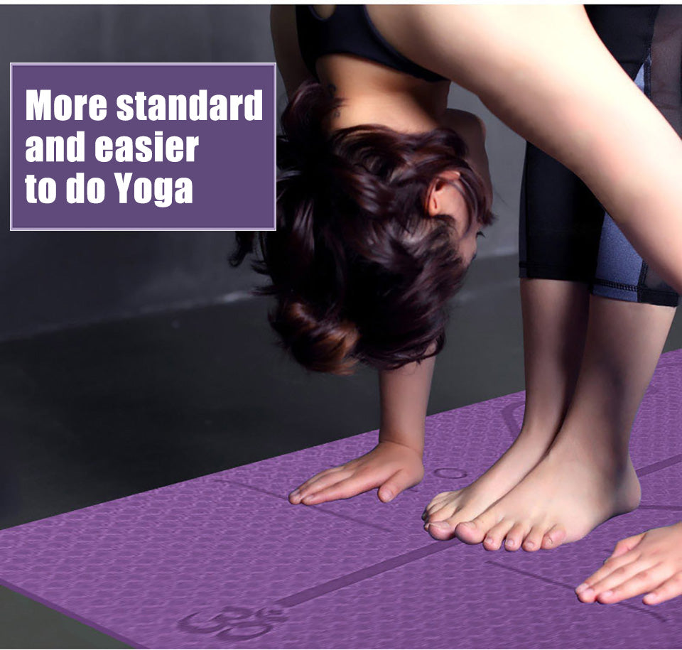 GripFlow Yoga Mat with Position Lines - Eco-Friendly Non-Slip Mat for Beginners