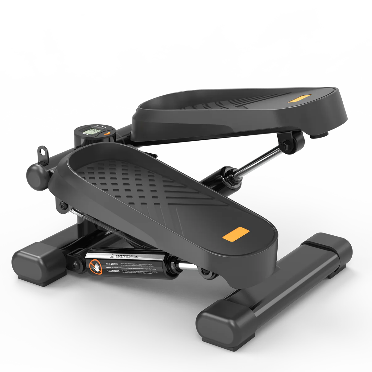 Compact mini stepper with LCD monitor &amp; resistance bands for home workouts