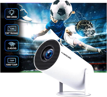 Smart Portable Projector with Auto Correction &amp; 180° Rotation