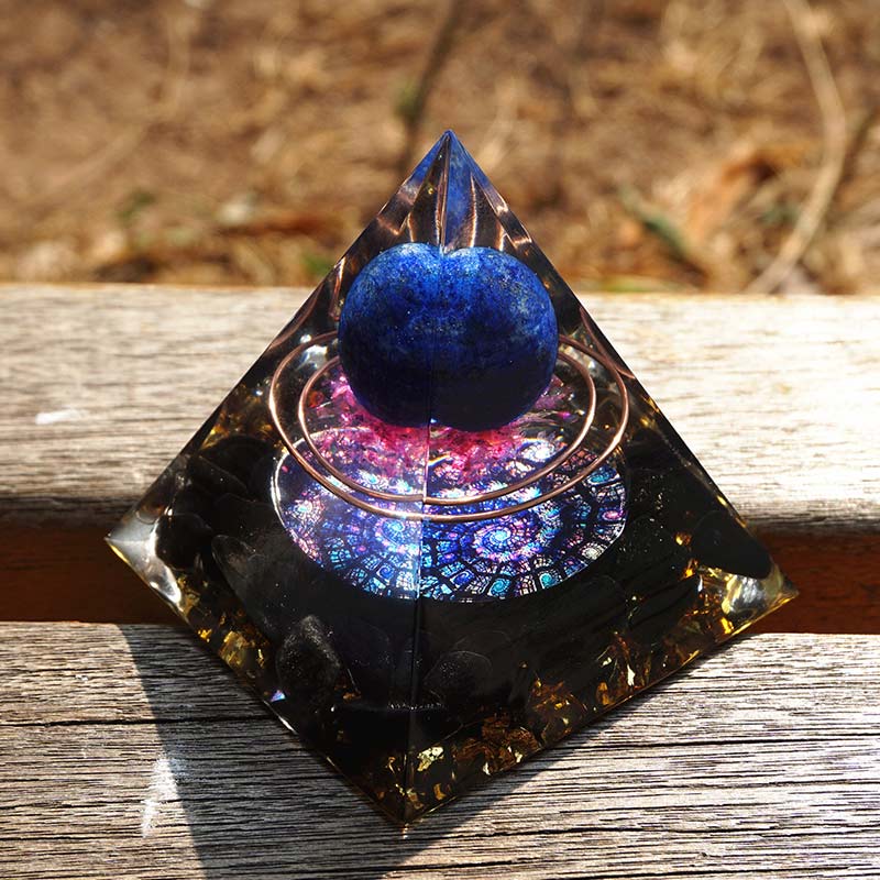 Natural Tiger Eye Orgonite Pyramid