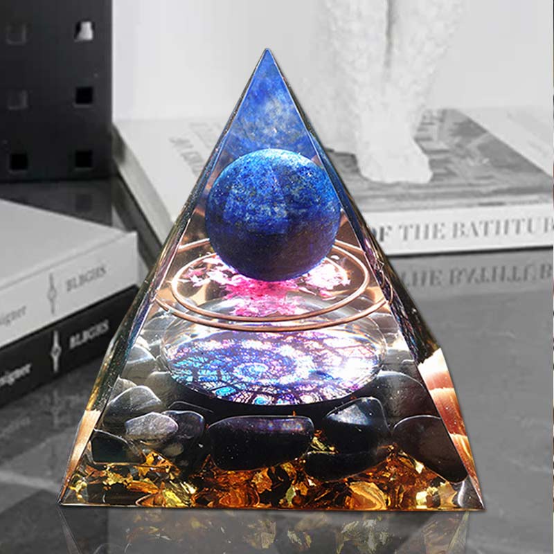 Natural Tiger Eye Orgonite Pyramid - NUWELLTH