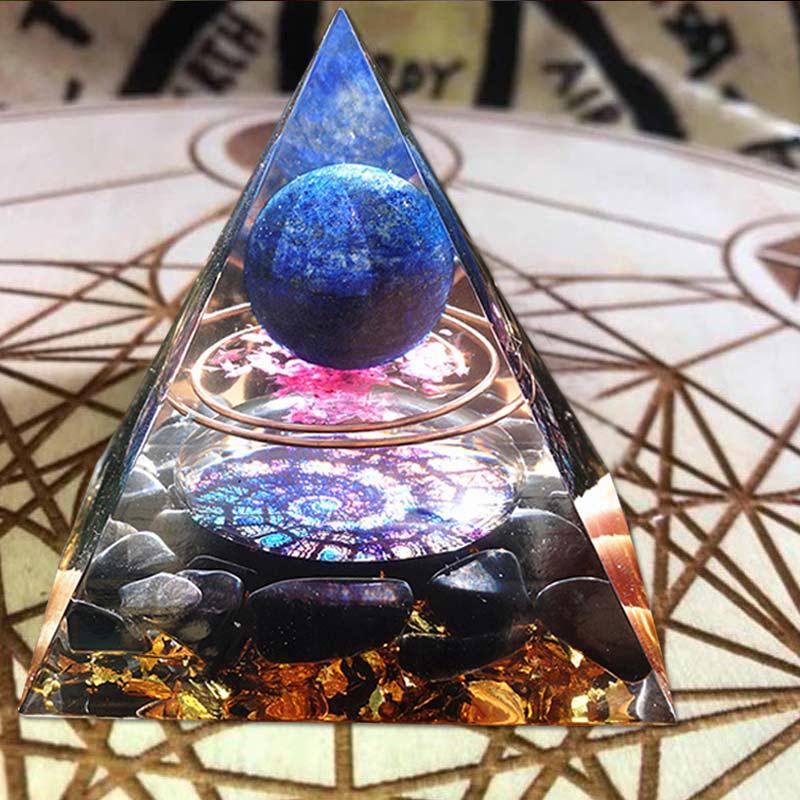 Natural Tiger Eye Orgonite Pyramid - NUWELLTH