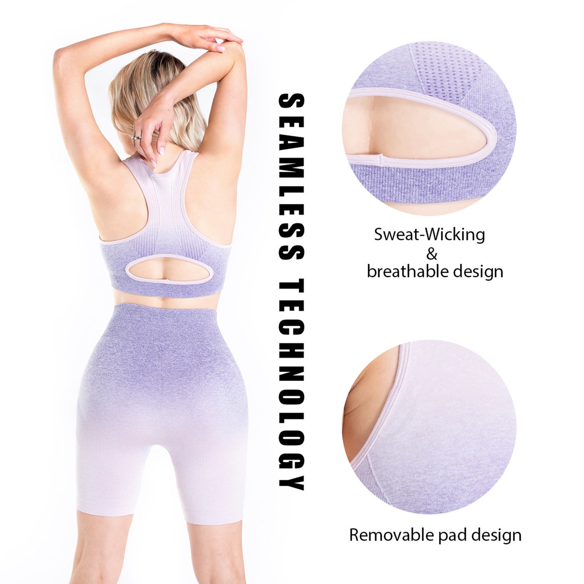 Seamless Workout Bra And High Waist Shorts Set