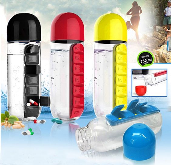 Water Bottle With Pillbox